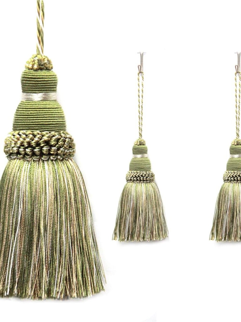 2Pcs Colorful Tassel Key Tassels DIY AccessoriesMix Green
